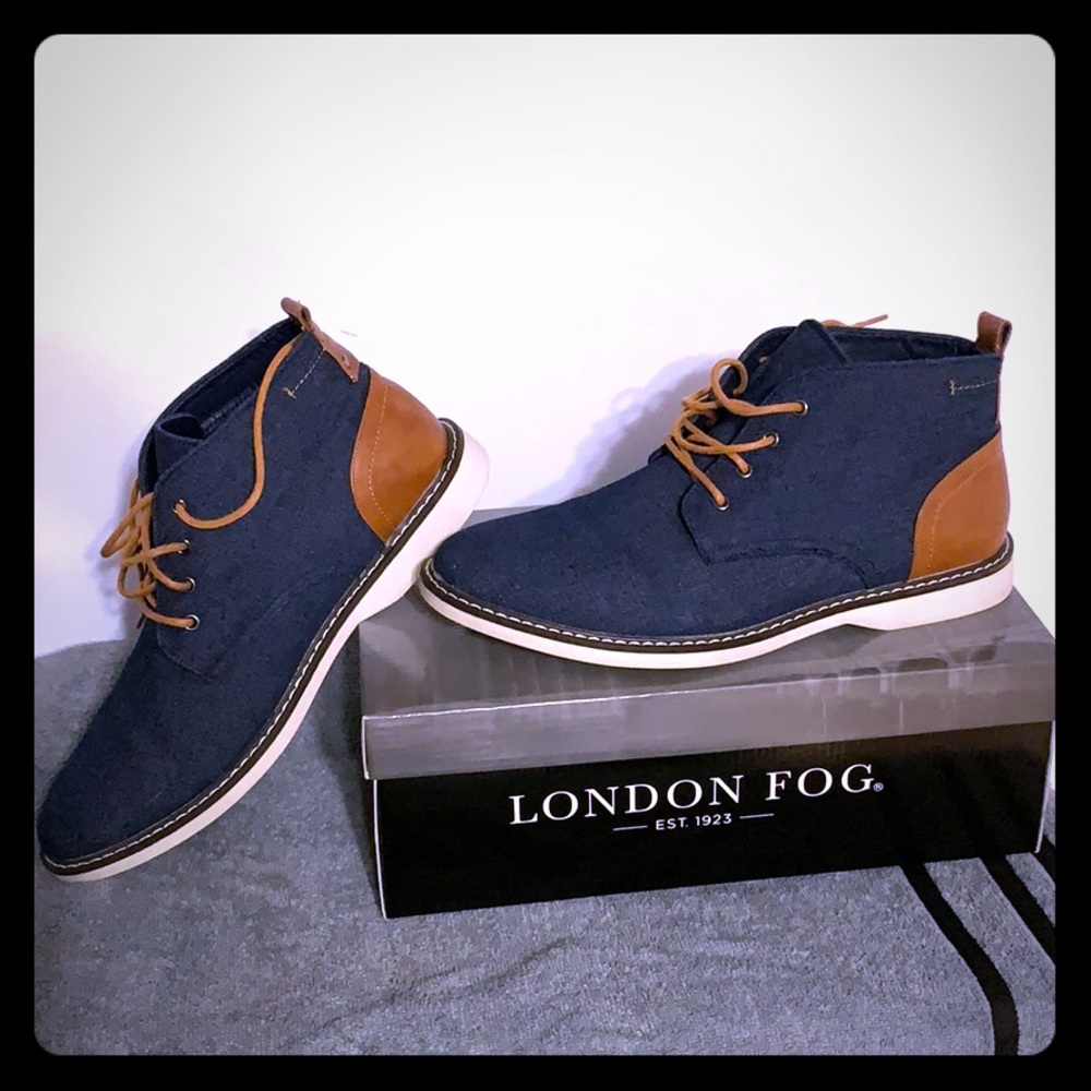 Men’s London Fog Belmont Navy/cognac size 12 shoes